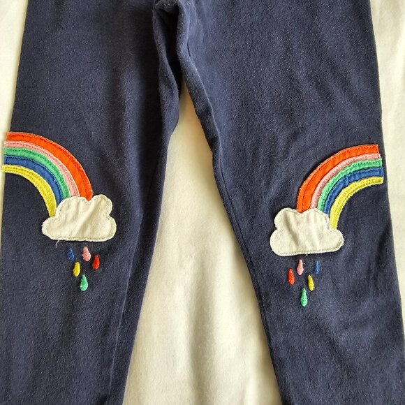18-24M Mini Boden Leggings Set, Rainbow Applique, Blue white stripes - Picture 5 of 10
